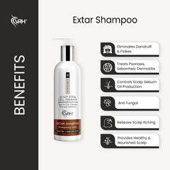VRH Extar Shampoo 100ml | With Coal Tar, Salicylic Acid, Palm Glycerides & Willow Bark Extract | Soothes Scalp, Controls Dandruff & Reduces Flaking | Deep Cleansing & Anti-Itch Formula