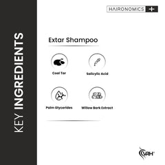 VRH Extar Shampoo 100ml | With Coal Tar, Salicylic Acid, Palm Glycerides & Willow Bark Extract | Soothes Scalp, Controls Dandruff & Reduces Flaking | Deep Cleansing & Anti-Itch Formula