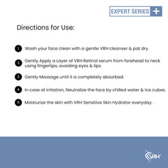 VRH Retinol Serum 30ml | With Hyaluronic Acid, Ferulic Acid, Alpha Arbutin & Vitamin E | Anti-Aging, Brightening & Hydrating Formula | Reduces Fine Lines & Dark Spots | For All Skin Types
