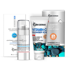 Vitamin C Cleanser & Skin Lightening Gel Combo | With Niacinamide, Glycolic Acid & Alpha Arbutin | Brightens Skin, Reduces Dark Spots & Evens Skin Tone | 75ml + 40gm | For Men & Women