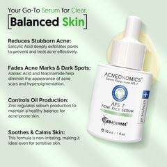 Acne Face Serum with 2% Salicylic + 10% Azelaic + 10% Niacinamide + Zinc | Reduces Stubborn Acne & Breakouts | Reduces Acne Marks & Dark Spot (30ml)