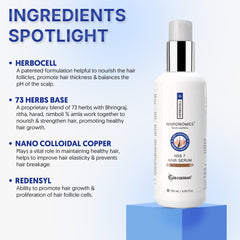 Hair Growth Serum | Hydrolyzed Biotin & Keratin + Herbocell + 73 Herbs (Bhringraj, Amla, Ritha, Harad & More) Makes Hair Stronger From The Roots & Promotes Hair Growth | For Men & Women (120 ml)