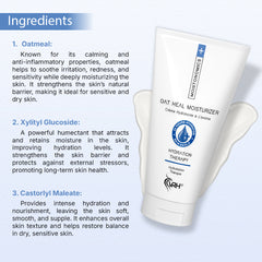 Oat Heal Moisturizer 100ml | With Oatmeal, Xylityl Glucoside & Castorlyl Maleate | Soothes, Hydrates & Strengthens Skin Barrier | For Sensitive & Dry Skin | Lightweight, Non-Greasy Formula