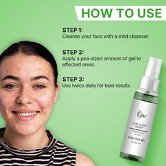 VRH Acne Face Gel with 2% Azelaic + 2% Salicylic | Targets Stubborn Acne & Breakouts | Controls Excess Oil | Reduces Acne Scars & Marks (40ml)