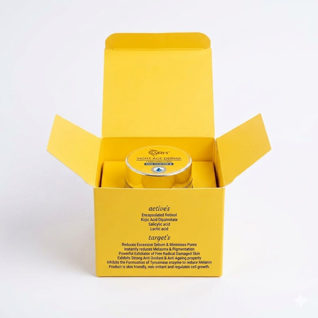 Yellow Peel skincare product packaging with a jar inside on a white background