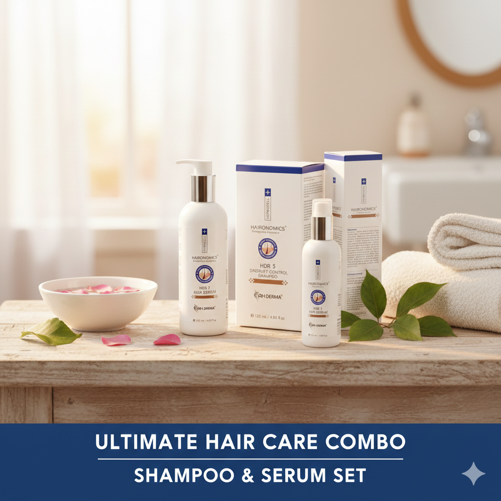 Haironomics® Ultimate Hair Care Combo: Dandruff Control Shampoo & Hair Serum Set
