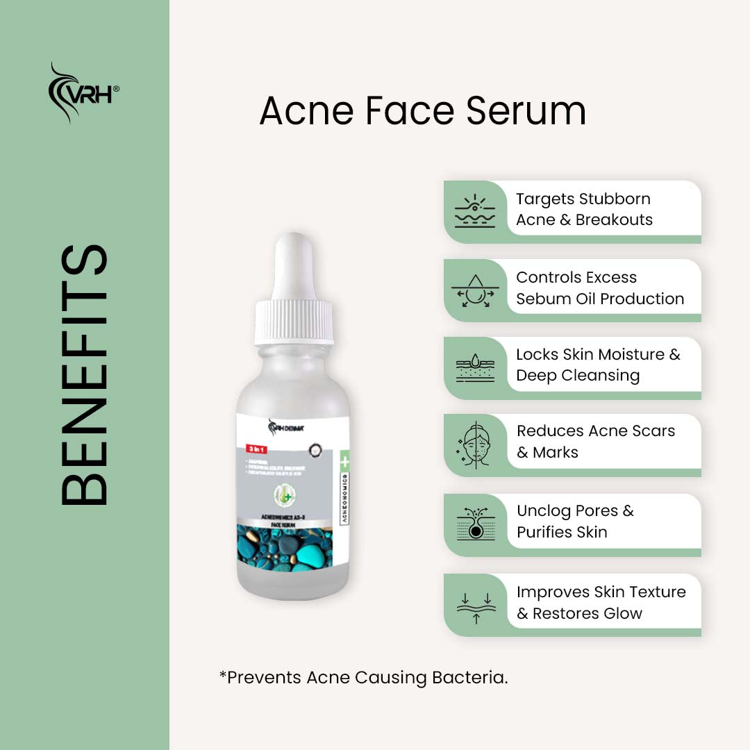 Acne Face Serum with 2% Salicylic + 10% Azelaic + 10% Niacinamide + Zinc | Reduces Stubborn Acne & Breakouts | Reduces Acne Marks & Dark Spot (30ml)