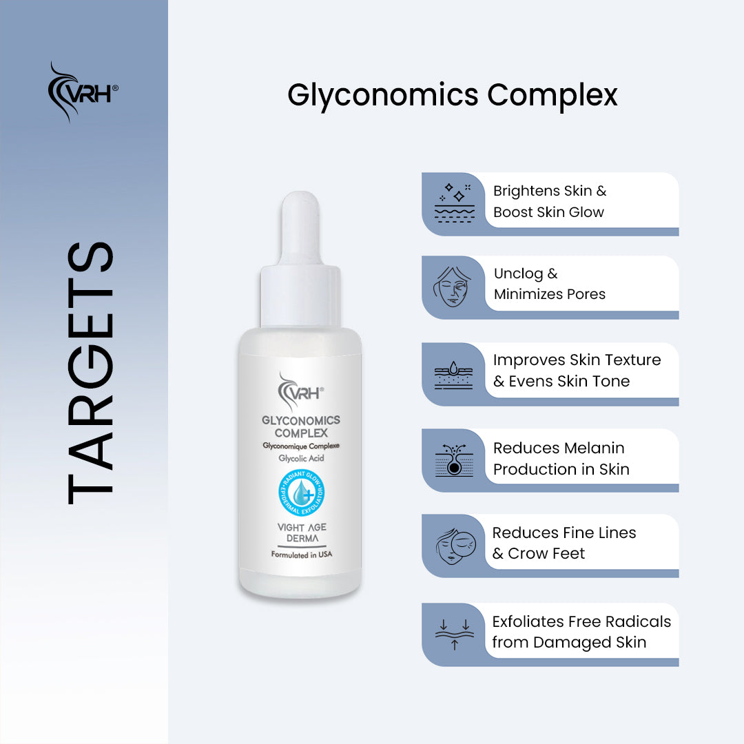 Glyconomics Complex Gel 30ml | with Glycolic Acid for Radiant Glow & Even-Toned Skin | Gentle Exfoliating Formula for All Skin Types | Ideal for Dull, Uneven Texture | Lightweight Hydrating Gel