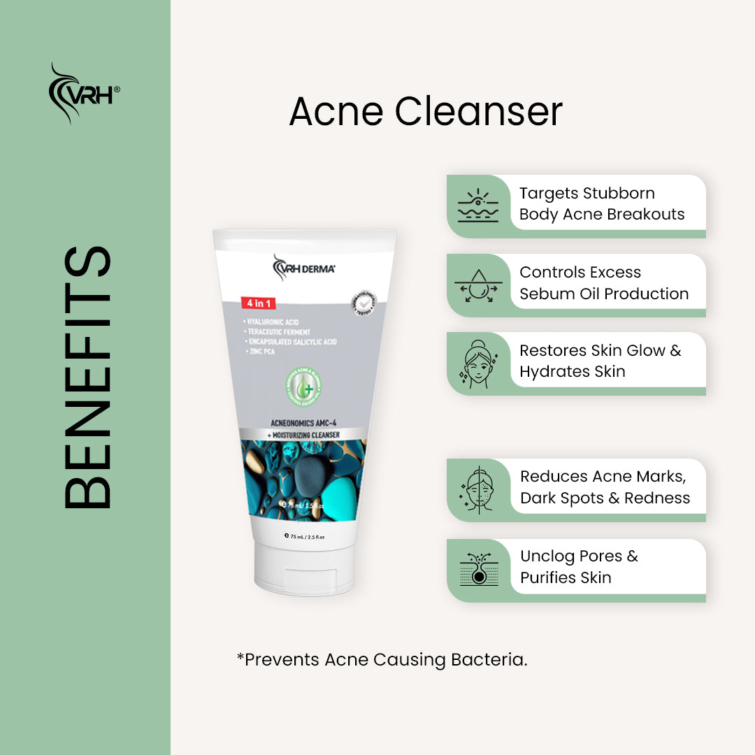 Acne Face Cleanser 75ml | with Adapinoid, Potassium Azeloyl Diglycinate & Encapsulated Salicylic Acid | For Clear, Balanced Skin | Gentle Cleanser for Acne-Prone Skin | Reduces Breakouts & Oiliness