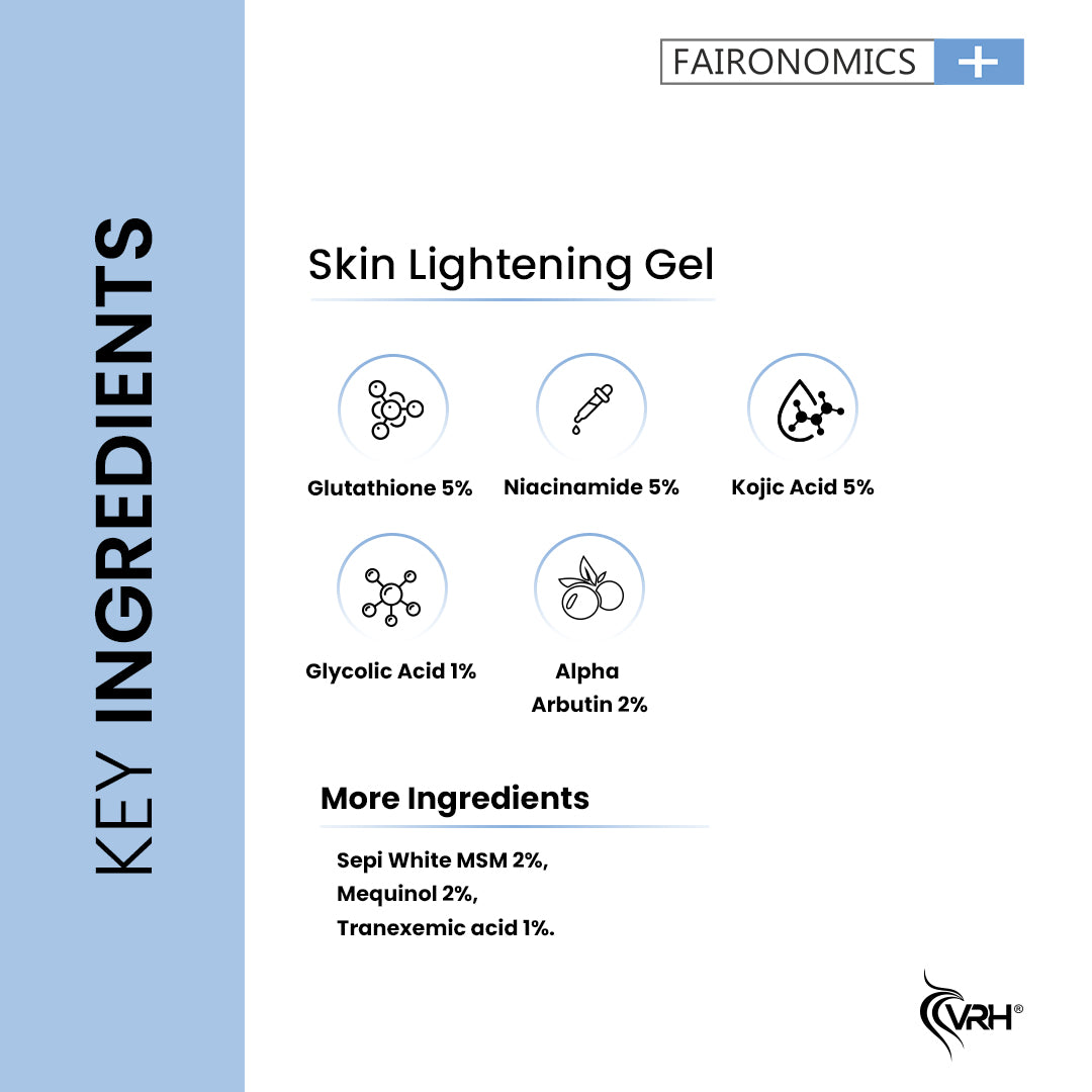 Skin Lightening Gel 40ml | With Glutathione, Niacinamide, Kojic Acid & Glycolic Acid | Brightens, Evens Skin Tone & Reduces Dark Spots | Lightweight Gel for Radiant Skin