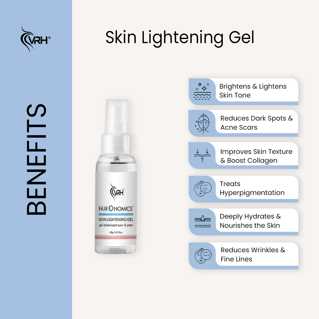 Skin Lightening Gel 40ml | With Glutathione, Niacinamide, Kojic Acid & Glycolic Acid | Brightens, Evens Skin Tone & Reduces Dark Spots | Lightweight Gel for Radiant Skin