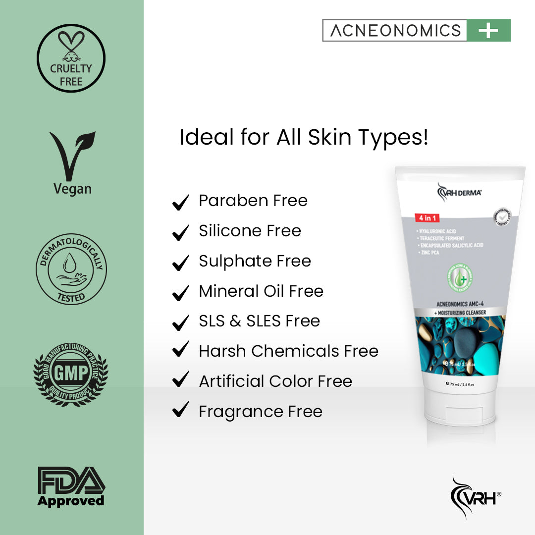 Acne Face Cleanser 75ml | with Adapinoid, Potassium Azeloyl Diglycinate & Encapsulated Salicylic Acid | For Clear, Balanced Skin | Gentle Cleanser for Acne-Prone Skin | Reduces Breakouts & Oiliness