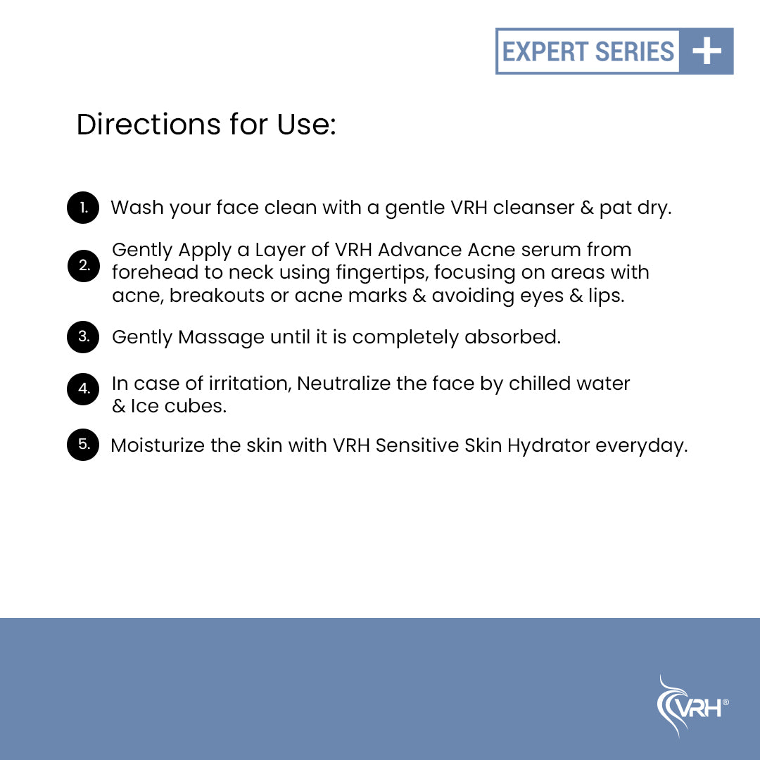 VRH Acne Face Serum Advance Repair | Salicylic + Azelaic + Niacinamide + Zinc | Expert Series+ (30ml)