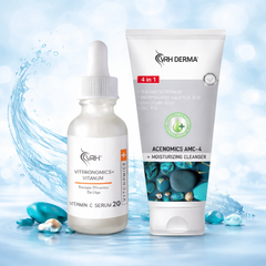 Vitamin C Cleanser & Vitamin C Serum 20 Combo | With Niacinamide, Ferulic Acid & Vitamin E | Brightens Skin, Reduces Dark Spots & Evens Skin Tone | 75ml + 30ml | For Men & Women