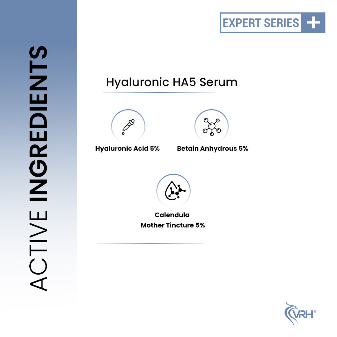 VRH Hyaluronic Serum HA5 30ml | With Hyaluronic Acid, Betaine Anhydrous & Calendula Mother Tincture | Deep Hydration & Soothing Formula | Plumps, Calms, & Revitalizes Skin | For All Skin Types