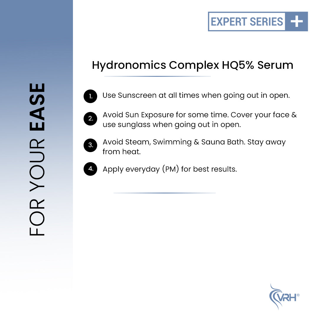 HQ5 Hydronomics Complex Serum 30ml | Vitamin C, HQ (5%), Kojic Acid, Salicylic Acid, Alpha Arbutin, Hyaluronic Acid | Brightens, Smooths & Hydrates Skin | For All Skin Types | Dark Spot Reduction & Radiance Boost