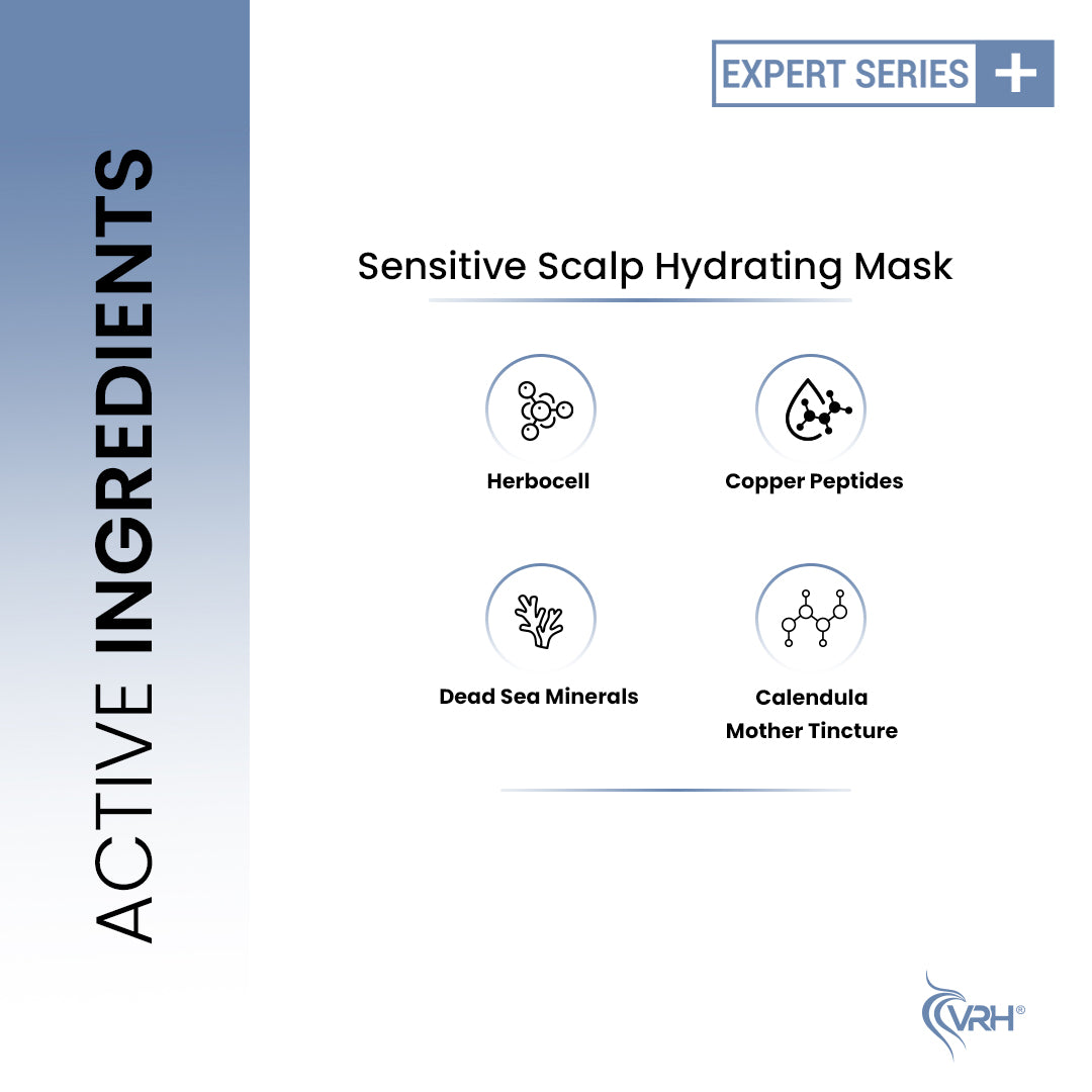 Sensitive Scalp Hydrating Mask 200ml | With Herbocell, Copper Peptides, Dead Sea Minerals & Calendula Mother Tincture | Soothes, Hydrates & Strengthens | Ideal for Dry, Sensitive Scalp | Nourishing Hair Mask