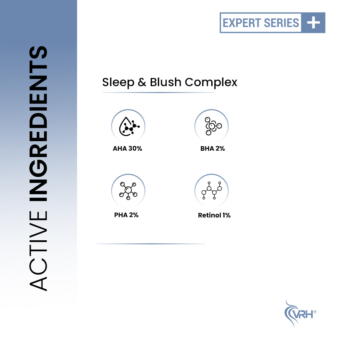 Sleep & Blush Complex 30ml | With AHA, BHA, PHA & Retinol | Overnight Exfoliating & Brightening Treatment | Smooths Texture, Refines Pores & Boosts Radiance | For All Skin Types