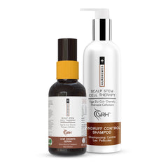 Hair Growth Serum & Dandruff Control Shampoo | Complete Hair Care Combo Enriched with Herbocell, Biotin & Cutipure CLR