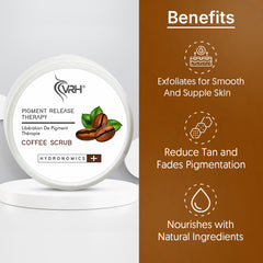 VRH Coffee Face & Body Scrub | With 70% Organic Arabica Coffee Extracts & Brown Rice Extracts | Deep Cleansing, Powerful De Tan & Intense Exfoliation | Clears Pigmentation & Remove Dead Skin Cells For Complete Rejuvenation & Nourishment (200gm) | VRH