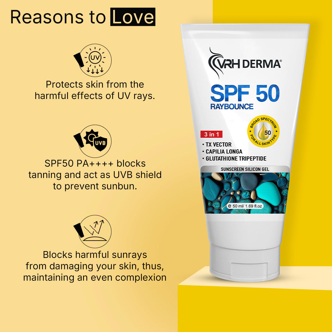 Advanced Sunscreen Silicone Gel SPF 50 PA+++ | Broad-Spectrum UV Protection | Lightweight, Non-Greasy & Water-Resistant | Suitable for All Skin Types | 50ml