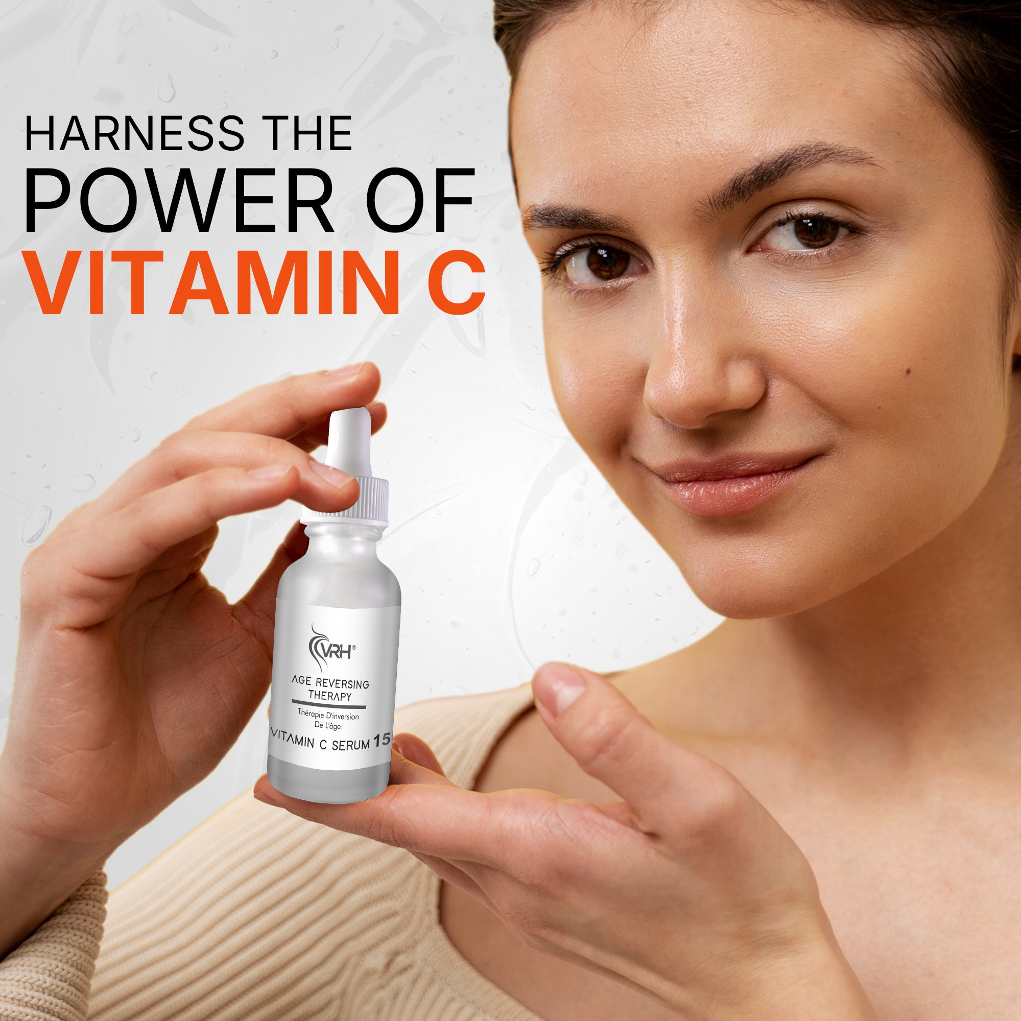 VRH Vitamin C 15% Serum | Potent Antioxidant Blend with Vitamin E & Hyaluronic Acid for Brightening, Anti-Aging & Hydration | Reduces Dark Spots & Fine Lines | 15 ml