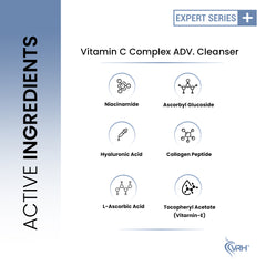 Vitamin C Complex Advanced Cleanser 200ml | With L-Ascorbic Acid, Hyaluronic Acid, Niacinamide & Collagen Peptide | Brightening & Hydrating Face Wash | Smooths, Firms & Evens Skin Tone | For All Skin Types