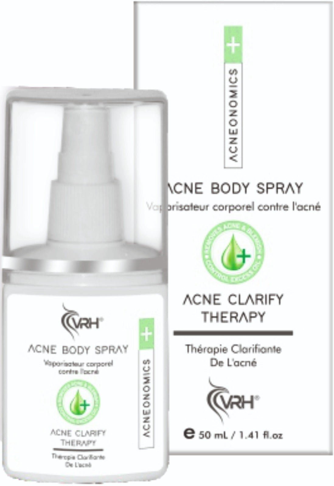 Bangladesh Exclusive Edition VRH Acne Control Body Spray | Clarifying Niacinamide & Tea Tree | Zinc Oxide Protection | Soothes & Balances with Seaweed & Tazetta Bulb | Clearer Skin for All Ages | 50ml
