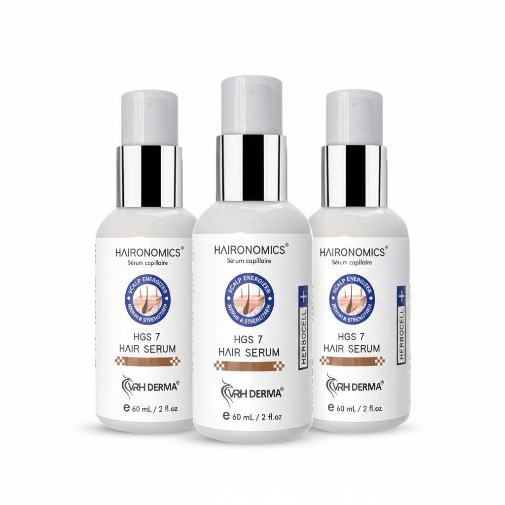 Hair Growth Serum | Herbocell, Dead Sea Minerals, Nano Colloidal | Reduces Hair Fall, Promotes Growth & Boosts Thickness | 3-Month Pack | For Men & Women 60 ML