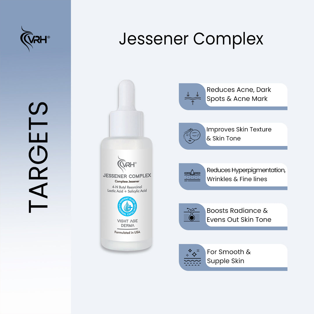 VRH H₂O Advance Jessener Complex 30ml | With Lactic Acid, Salicylic Acid & 4-N-Butyl Resorcinol | Exfoliating & Brightening Peel for Even Skin Tone | Reduces Dark Spots, Fine Lines & Blemishes | Professional Strength