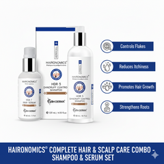 Hair Growth Serum & Dandruff Control Shampoo | Complete Hair Care Combo Enriched with Herbocell, Biotin & Cutipure CLR