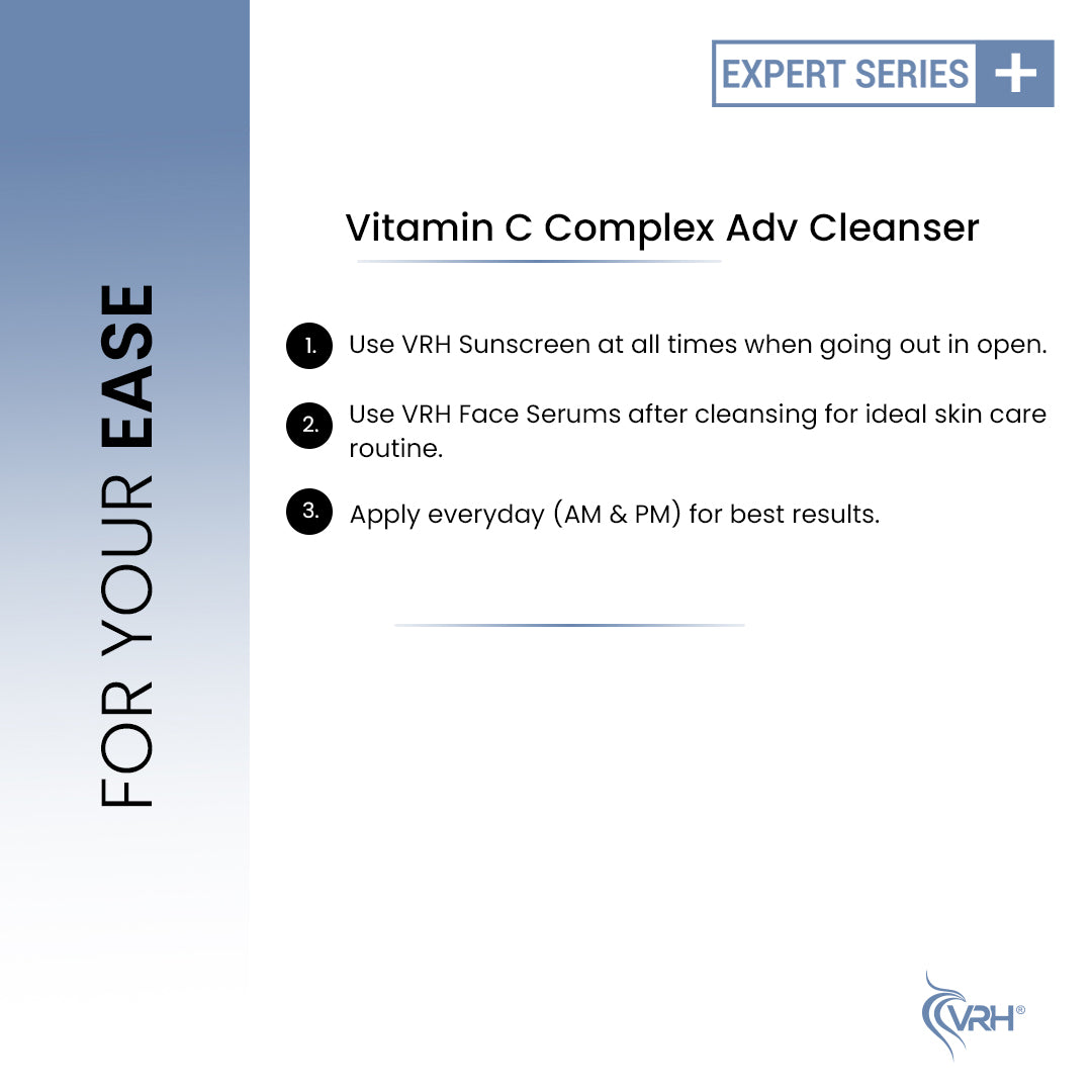 Vitamin C Complex Advanced Cleanser 200ml | With L-Ascorbic Acid, Hyaluronic Acid, Niacinamide & Collagen Peptide | Brightening & Hydrating Face Wash | Smooths, Firms & Evens Skin Tone | For All Skin Types